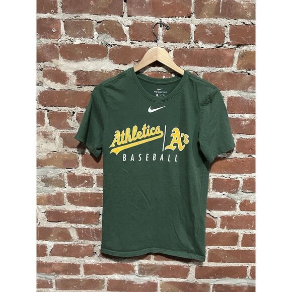 Nike Mens Green Oakland Athletics MLB Short Sleeve T-shirt Size Small - Picture 1 of 3